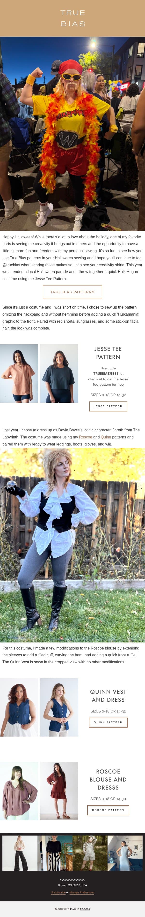 Handmade Halloween email from True Bias screenshot