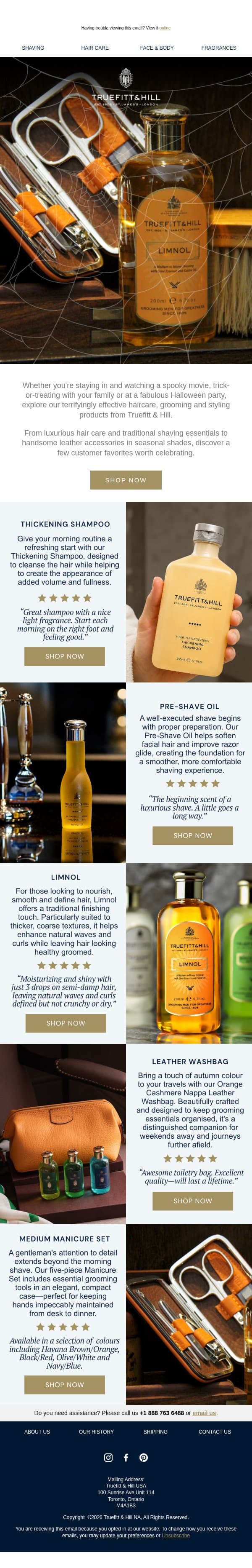 Spooktacular Halloween Highlights š email from Truefitt & Hill screenshot