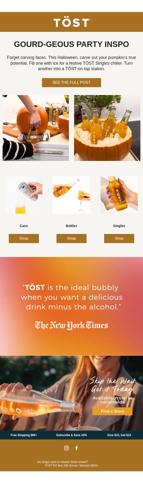 Trick or TÖST? 🎃👻 email from TÖST screenshot