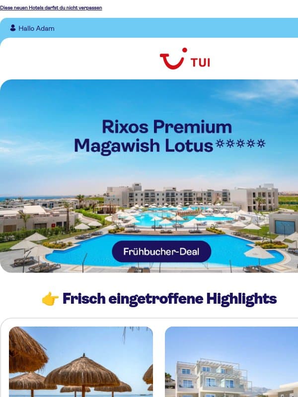 🎬 Der wirklich perfekte Urlaub email from TUI