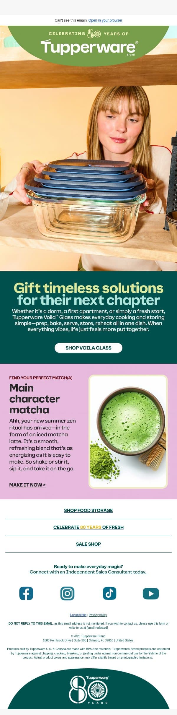 Here’s to every new beginning. ✨ email from Tupperware screenshot