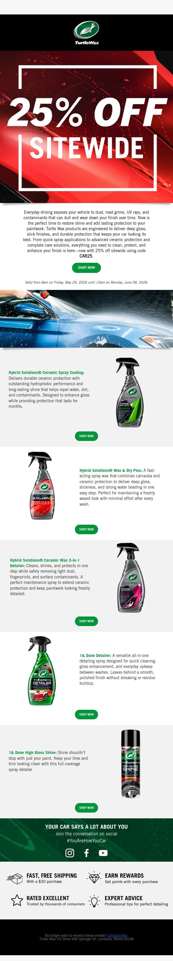25% Off Sitewide – Limited Time email from Turtle Wax screenshot