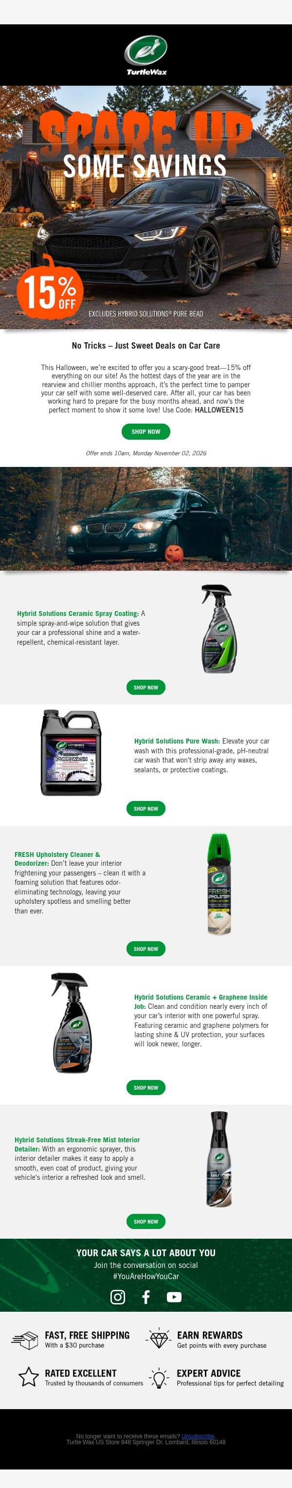 No Tricks – Just a Sweet Deal email from Turtle Wax screenshot