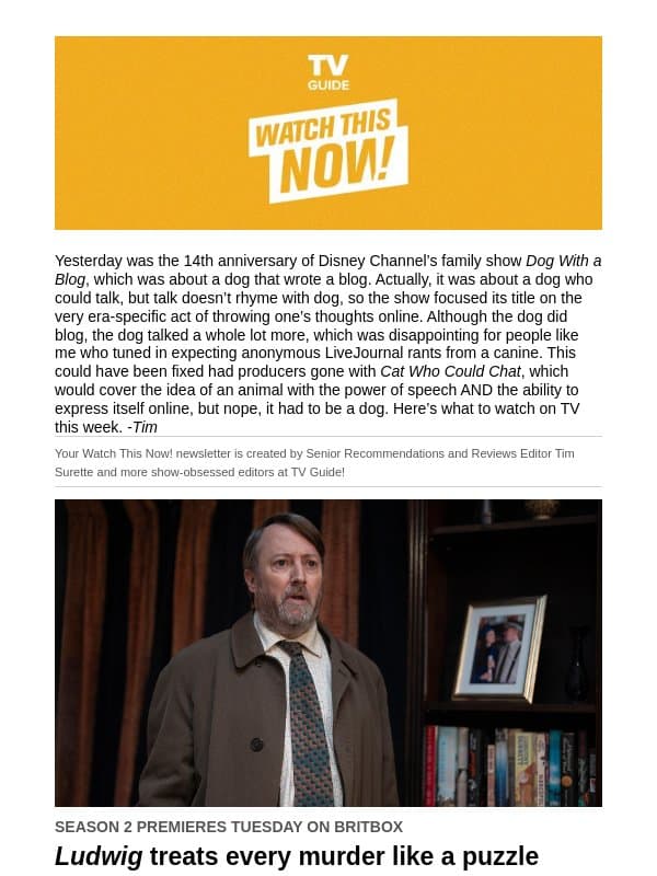 One of TV’s best series returns this week email from TV Guide