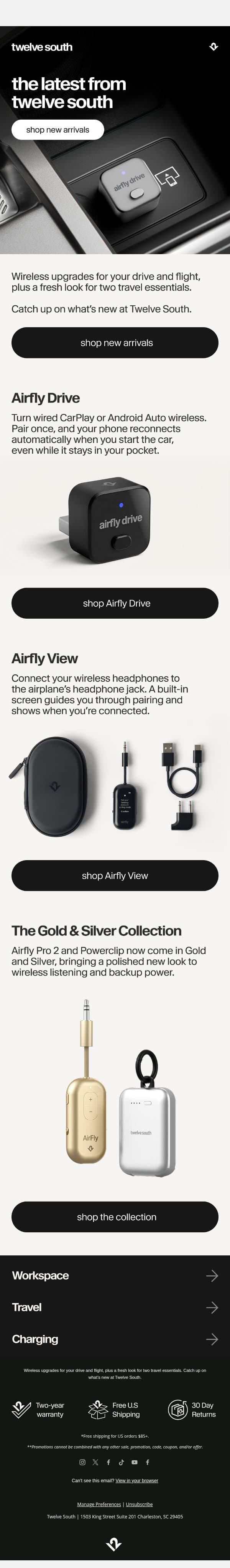 Have You Seen What’s New? email from Twelve South screenshot