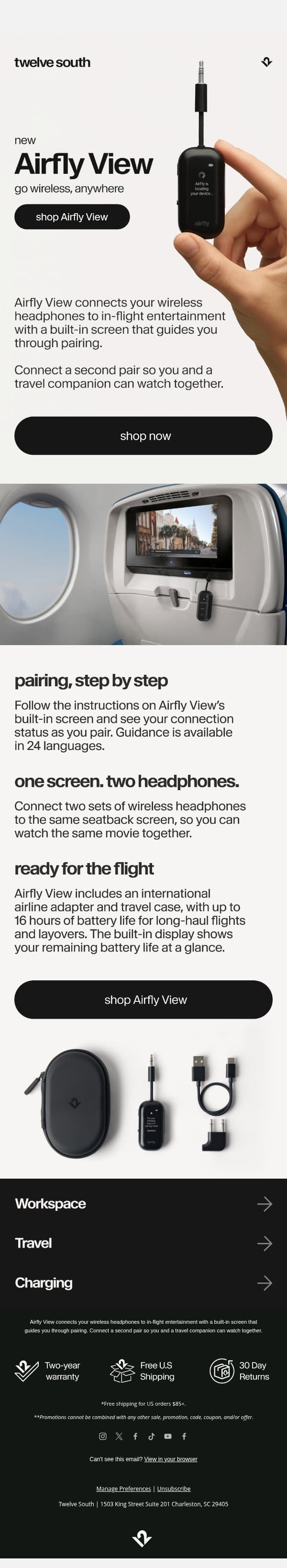 Meet Airfly View email from Twelve South screenshot