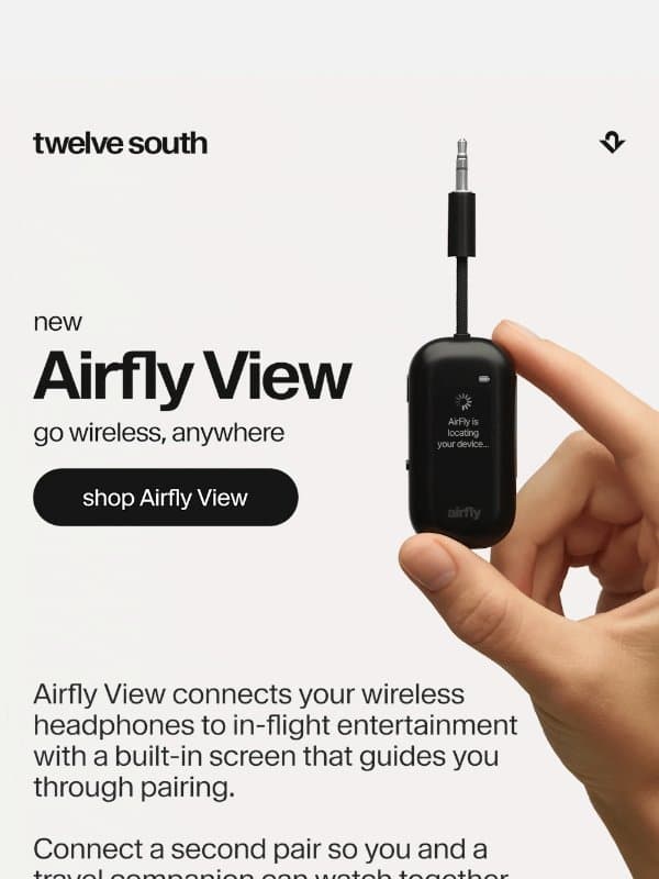 Meet Airfly View email from Twelve South