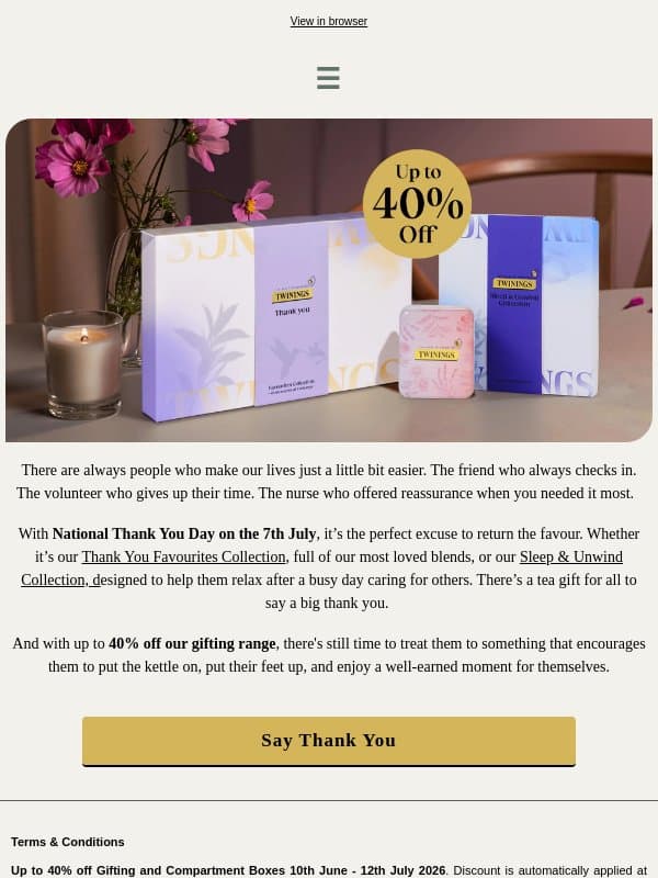 For the ones who always show up email from Twinings