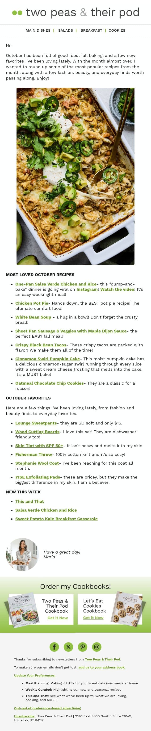 The Best of October ๐ email from Two Peas and Their Pod screenshot