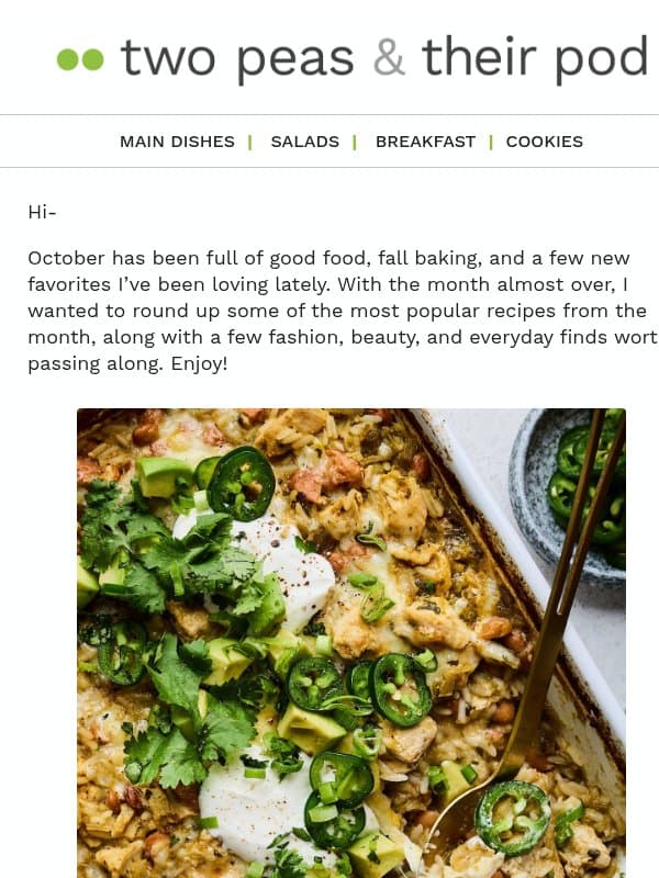 The Best of October 🍂 email from Two Peas and Their Pod