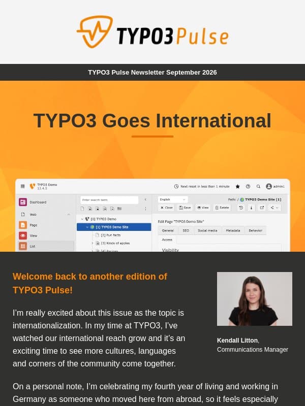 TYPO3 Goes International: Discover Our Latest Moves Beyond Borders email from TYPO3