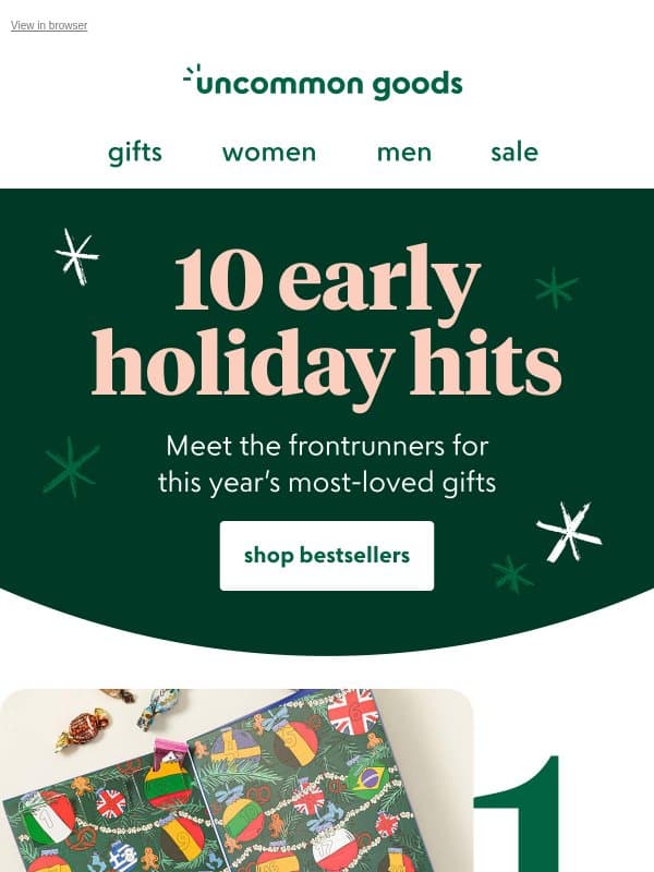 10 holiday gifts everyone's already talking about π email from Uncommon Goods