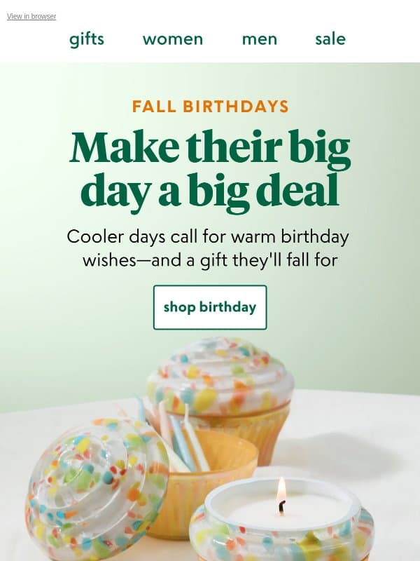 Birthday gift guide: The best fall birthdays start here 🎁 email from Uncommon Goods