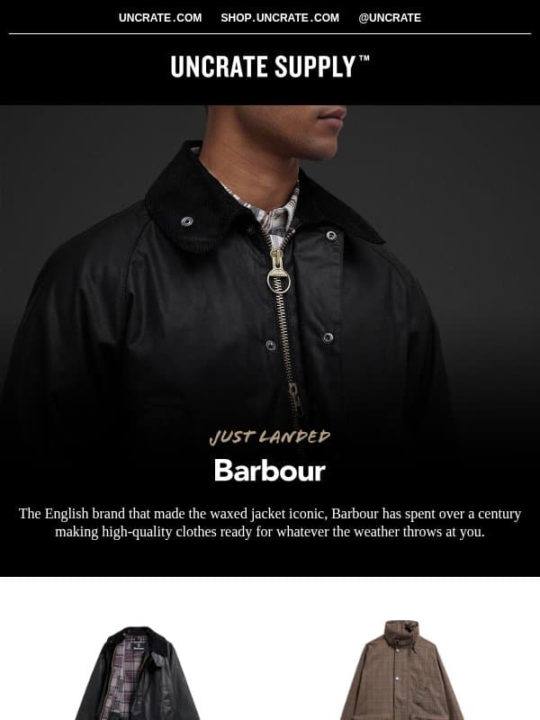 Just Landed / Barbour email from Uncrate