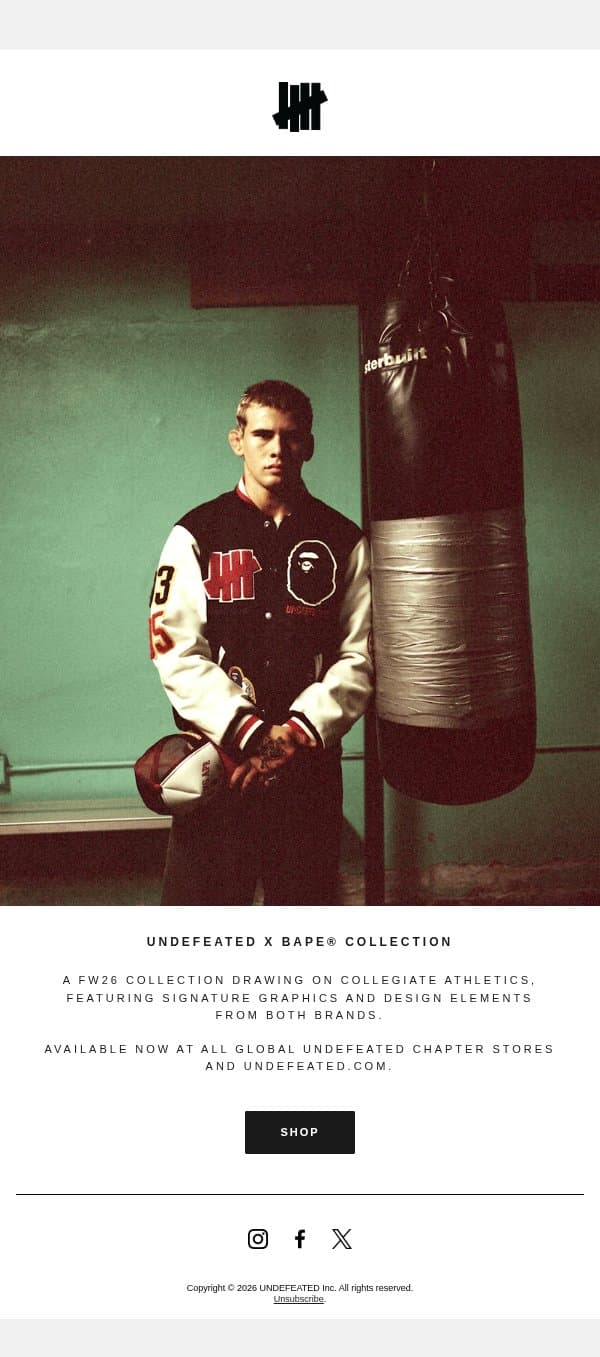 UNDEFEATED x BAPE® Collection - Available Now email from Undefeated screenshot