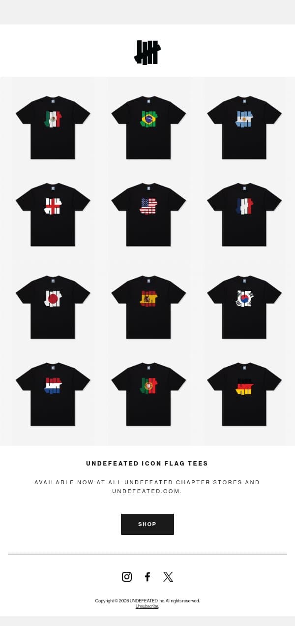UNDEFEATED Icon Flag Tees - Available Now email from Undefeated screenshot