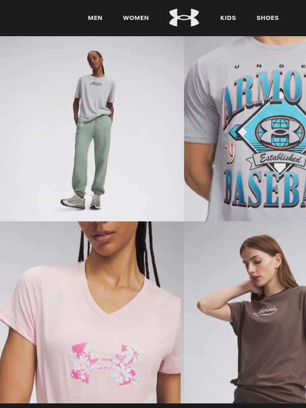 Fresh graphics made for Fall fits email from Under Armour