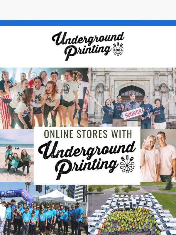 Custom Apparel made easy with Underground Printing email from Underground Shirts