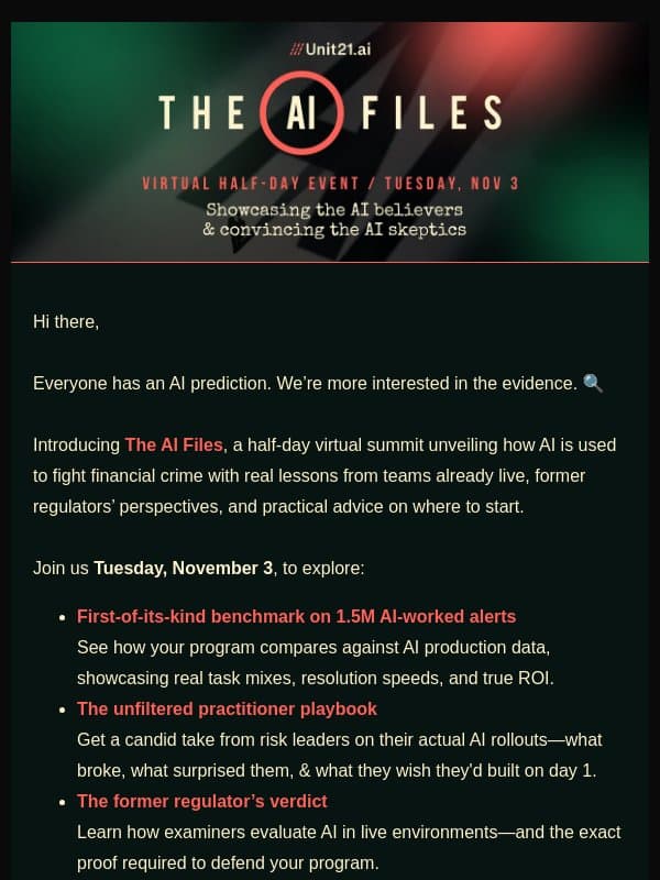 AI believers and skeptics: Weโre opening the files email from Unit21
