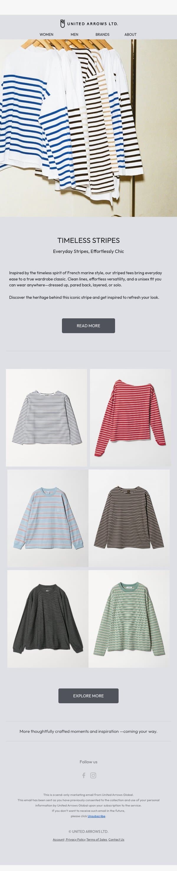 MAGAZINE | The Striped Tee You’ll Wear All Season email from United Arrows Men screenshot