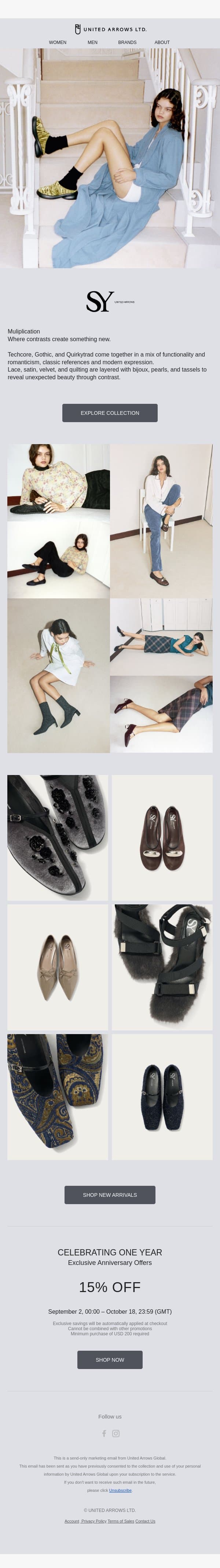 New from SY | Romanticism Meets Function email from United Arrows Men screenshot