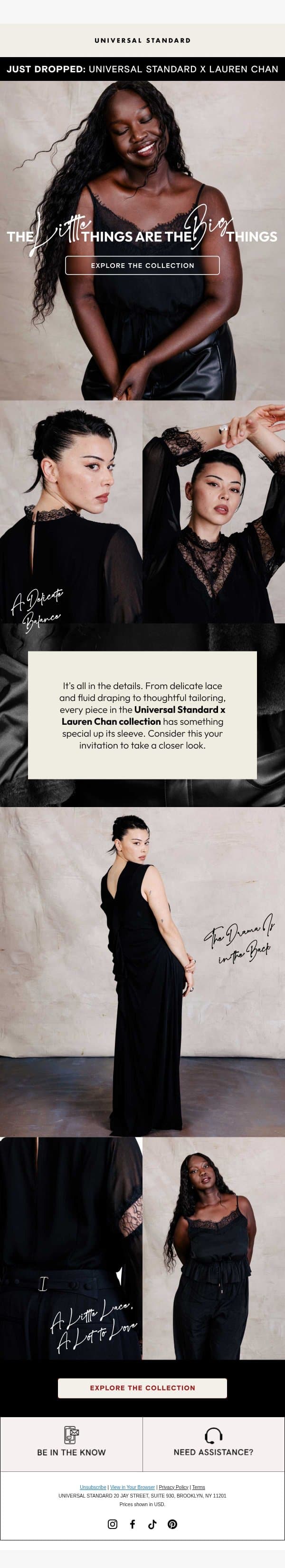 A Little Detail Goes a Long Way email from Universal Standard screenshot
