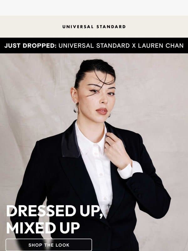The Tuxedo, Your Way email from Universal Standard