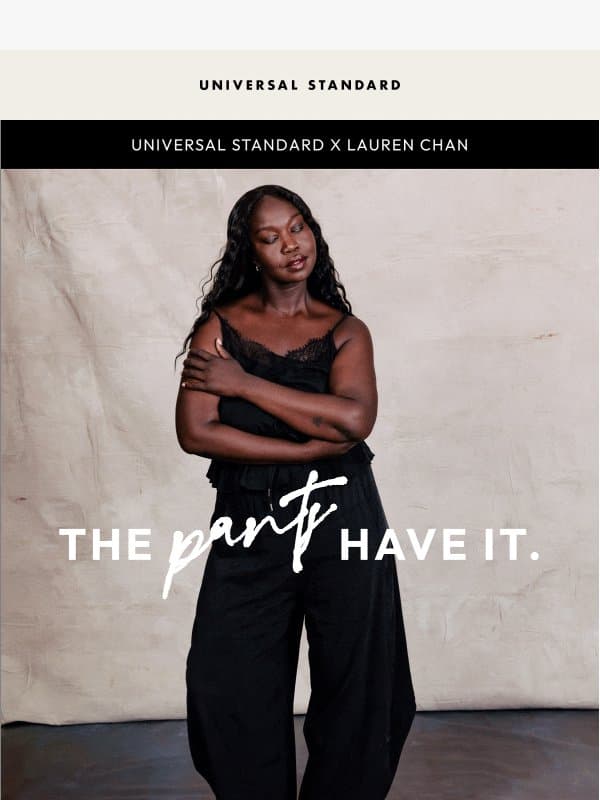 A Leg Up on Holiday Dressing email from Universal Standard