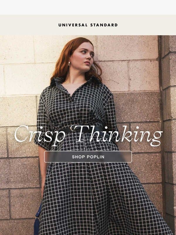 Sophisticated shirting, in every form. email from Universal Standard