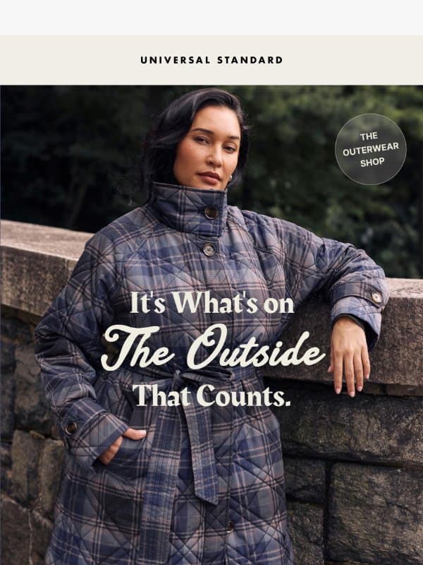 A Good Coat Changes Everything email from Universal Standard