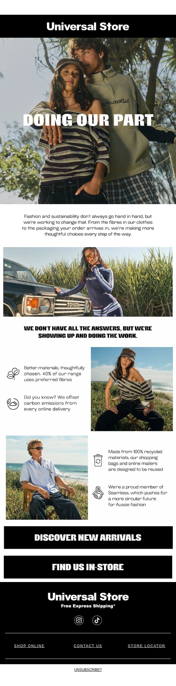 Better Choices, Same Great Style email from Universal Store screenshot