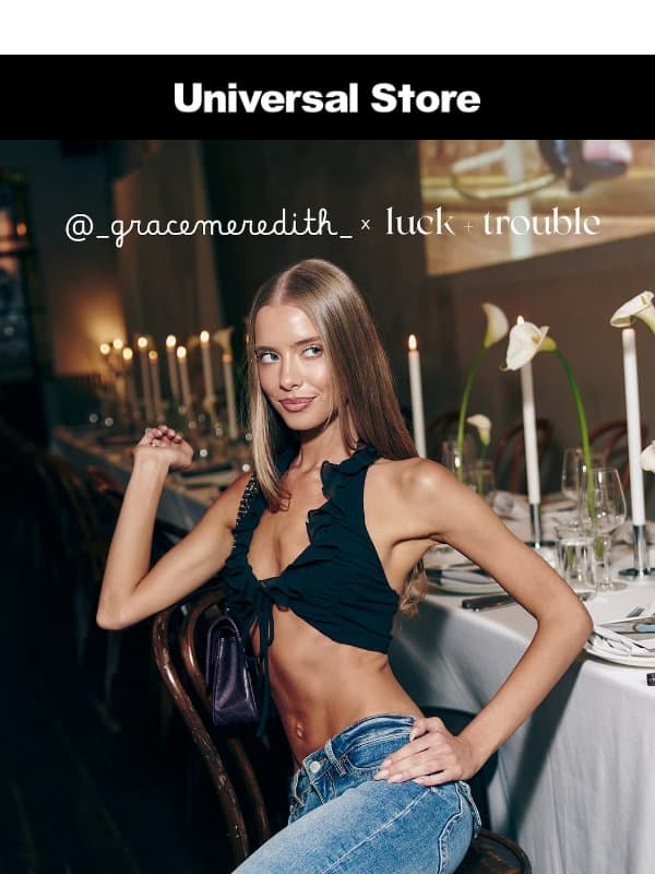 A Night With @_gracemeredith_ email from Universal Store