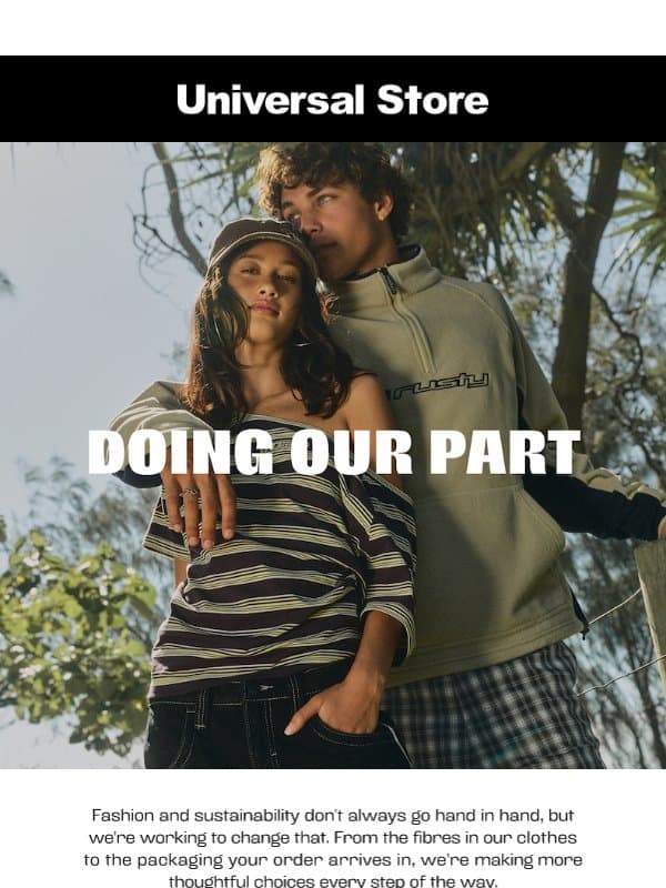 Better Choices, Same Great Style email from Universal Store