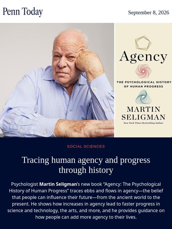 Human agency and progress through history email from University of Pennsylvania