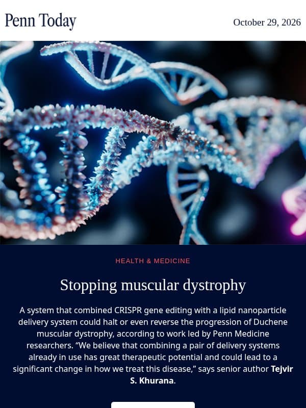 Stopping muscular dystrophy email from University of Pennsylvania
