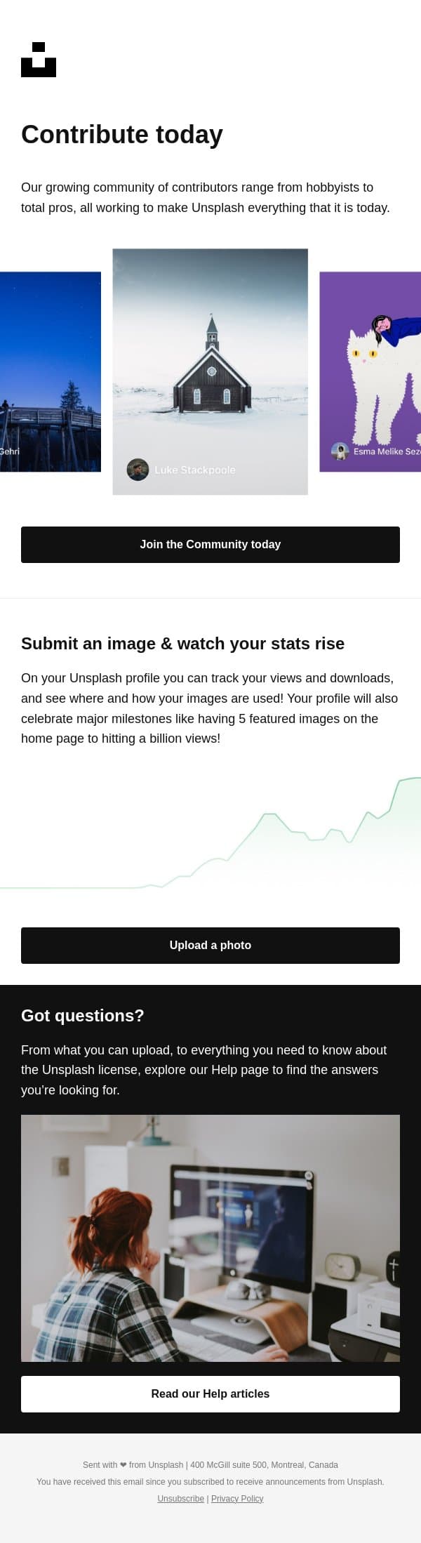A special invitation đź’Ś email from Unsplash screenshot