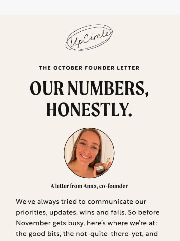 A letter from Anna to you email from UpCircle