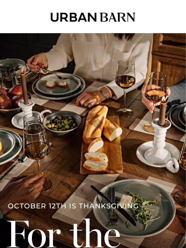 Are you Thanksgiving-ready? 🍂 email from Urban Barn
