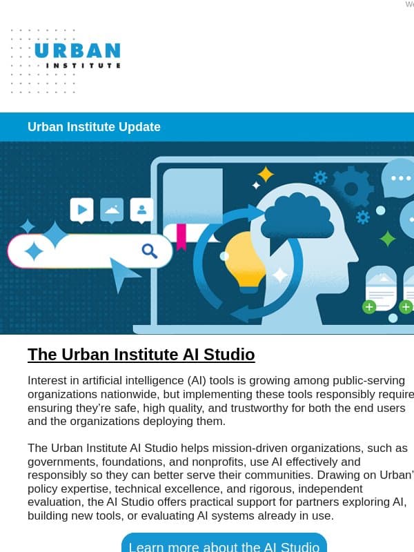 Build and use AI with confidence email from Urban Institute