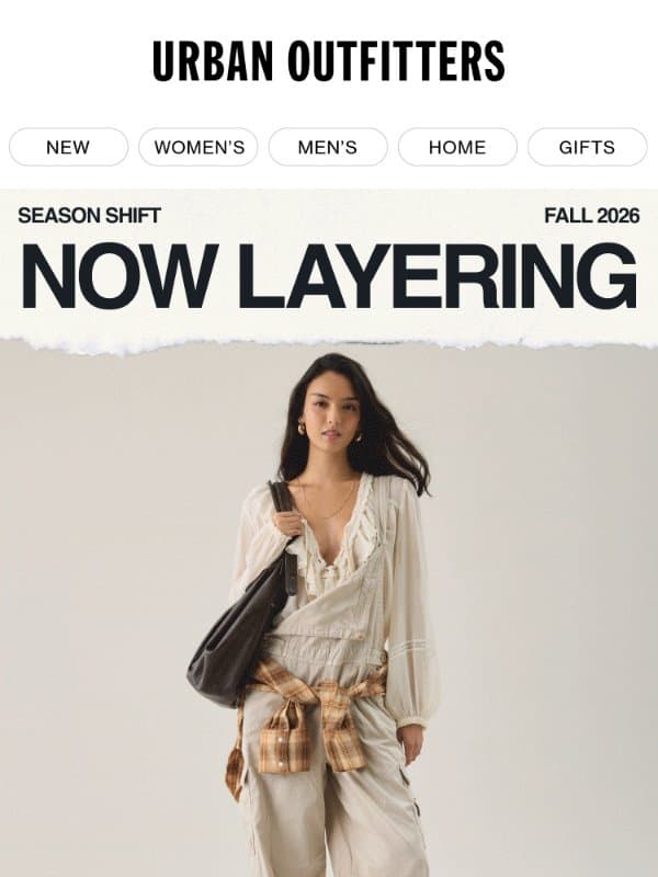 Now Layering… Utility jackets, plaids & more email from Urban Outfitters