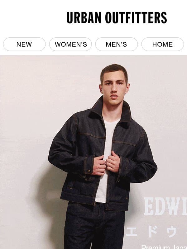 JUST DROPPED: EDWIN Premium Selvedge Denim email from Urban Outfitters