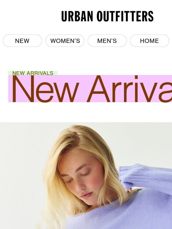 New arrivals to start the weekend → email from Urban Outfitters