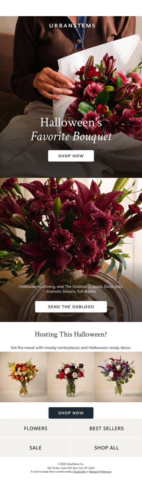 Inside: this season's most stoppable bouquet email from UrbanStems screenshot
