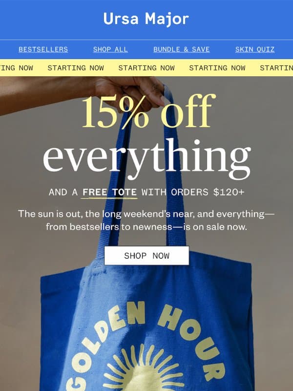 15% off everything is on now 👉 email from Ursa Major