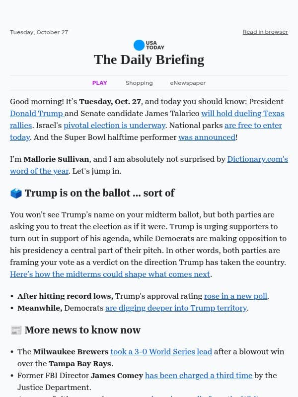 No Trump on the ballot? Not exactly email from USA Today
