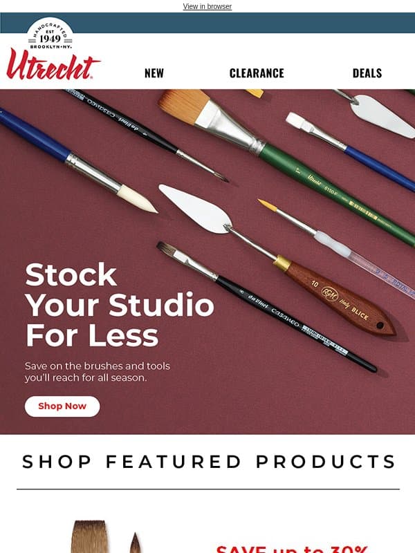 🛍️ Your Studio Essentials, for Less email from Utrecht Art Supplies