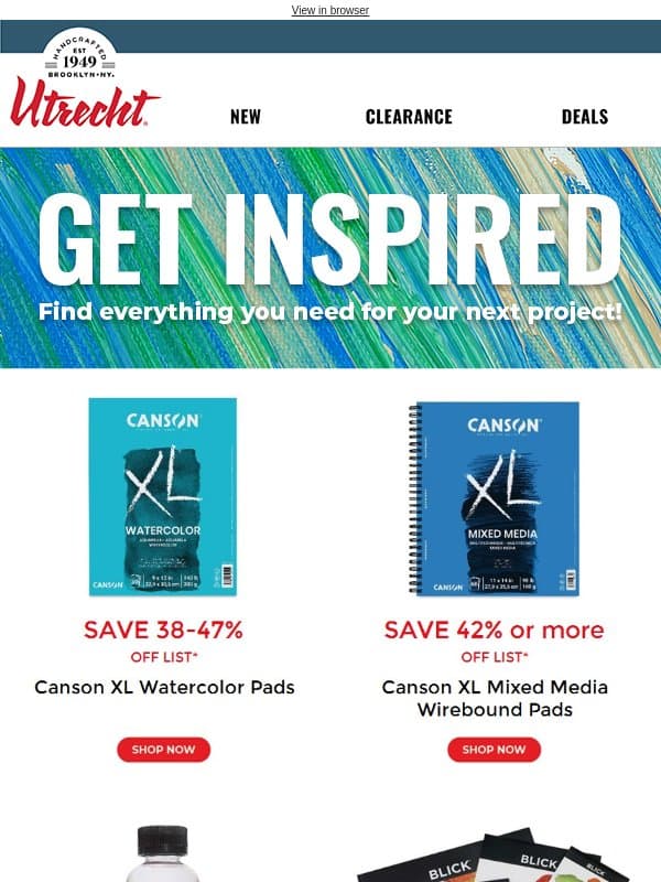 Start Your Next Masterpiece Here 🎨 email from Utrecht Art Supplies