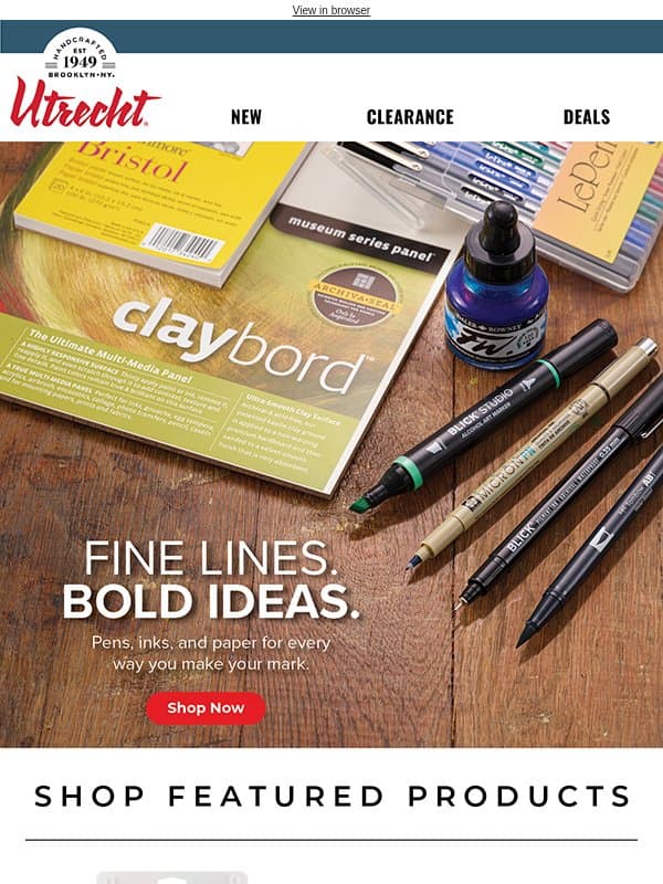 Your source for all things Pen & Ink! email from Utrecht Art Supplies