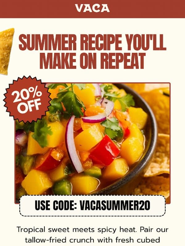 Whatever you do, don’t eat VACA like this… 👀 email from Vaca Chips
