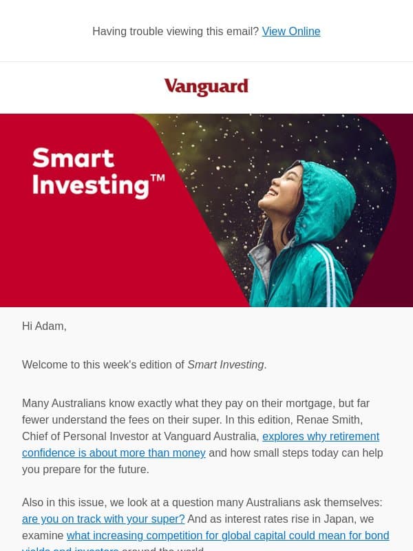 From retirement planning to global markets email from Vanguard
